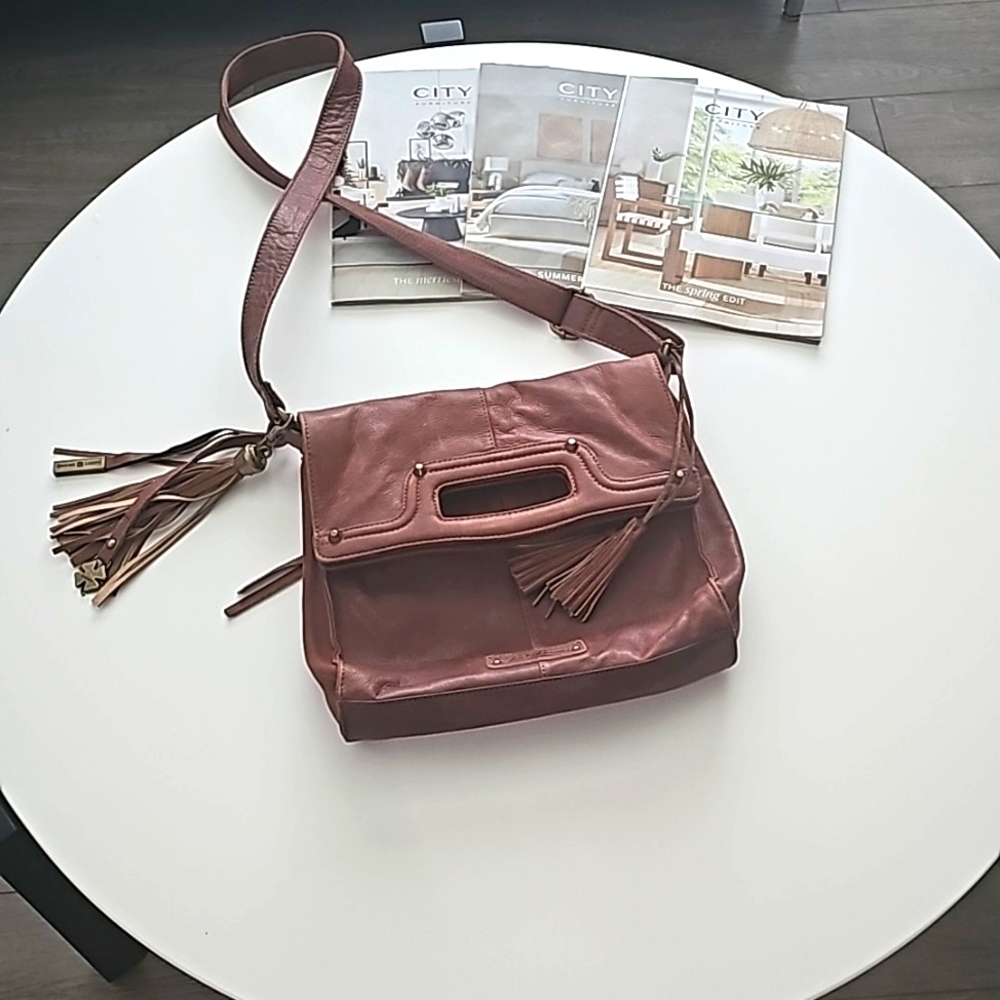 Lucky Brand Brown Leather Crossbody Bag Foldover Purse